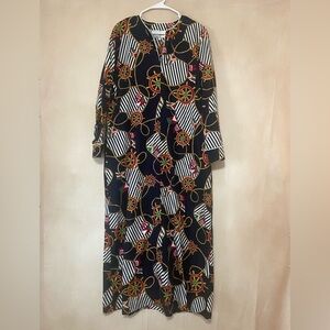 Davero women's S RARE vintage sailor nautical long sleeve maxi dress EUC